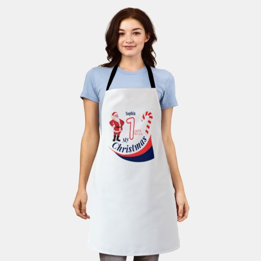 クリスマスベビー「My 1st Christmas」 エプロン (着用した状態)