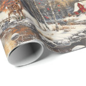 クリスマスベビーFAWNウィンターレッドコテージ ラッピングペーパー (ロールコーナー)