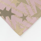 クリスマスベメリーアと明るいバラ金ゴールド フリースブランケット (角)