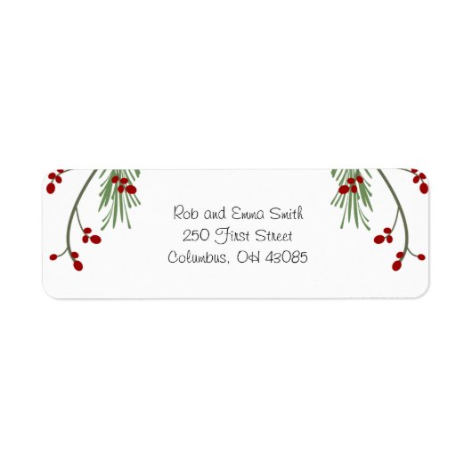 クリスマスベリーとガーランド ラベル (正面)