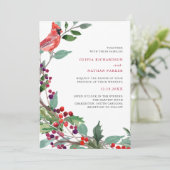 クリスマスベリーとレッドバード |休日結婚の 招待状 (スタンド正面)