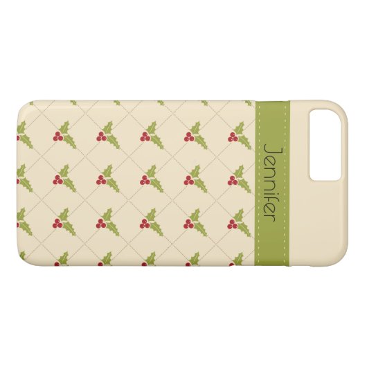 クリスマスベリーと名前をカスタムする Case-Mate iPhoneケース (裏面(横))