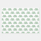 クリスマスベリーと葉の組み合わせギフトラップ ラッピングペーパーシート (正面3)