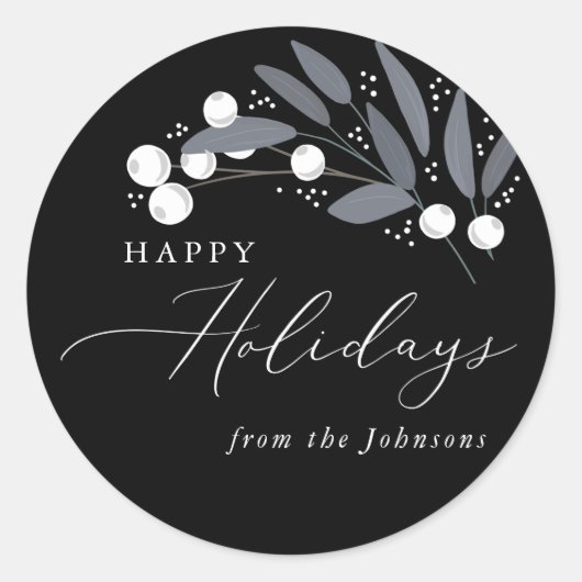 クリスマスベリーのシール ラウンドシール (正面)