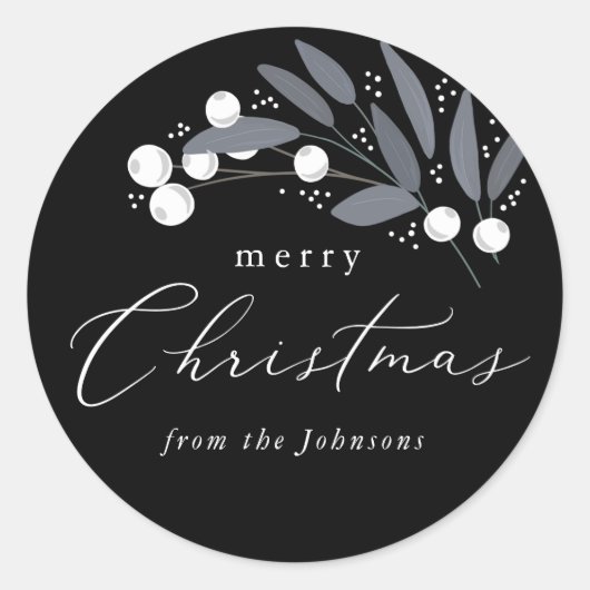 クリスマスベリーのシール ラウンドシール (正面)