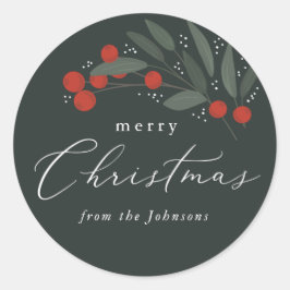 クリスマスベリーのシール ラウンドシール