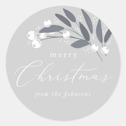 クリスマスベリーのシール ラウンドシール (正面)