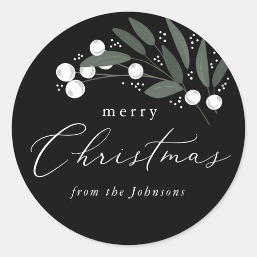 クリスマスベリーのシール ラウンドシール (正面)