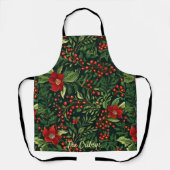 クリスマスベリーの花 エプロン (正面)