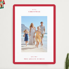 クリスマスベリーの赤いモダンフレーム3枚の写真 シーズンカード