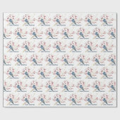 クリスマスベリーの鳥 ラッピングペーパー (フラット)