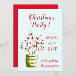 クリスマスベリーエレガントクリスマスパーティー 招待状