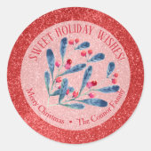 クリスマスベリーグリッター自家製ホリデーベーキング ラウンドシール (正面)