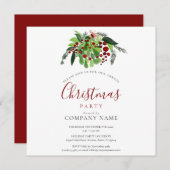 クリスマスベリーズビジネスオフィスホリデーパーティー 招待状 (正面/裏面)