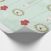 クリスマスベリーズホリーオーナメントラッピング紙 ラッピングペーパー (角)