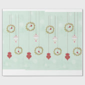 クリスマスベリーズホリーオーナメントラッピング紙 ラッピングペーパー (フラット)