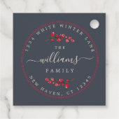 クリスマスベリーダークブルーファミリー差出人住所 フェイバータグ (裏面)