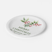 クリスマスベリーブランチウォーター色 ペーパープレート (アングル)