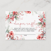 クリスマスベリーベビーシャワーおむつラッフルカード エンクロージャーカード (正面)