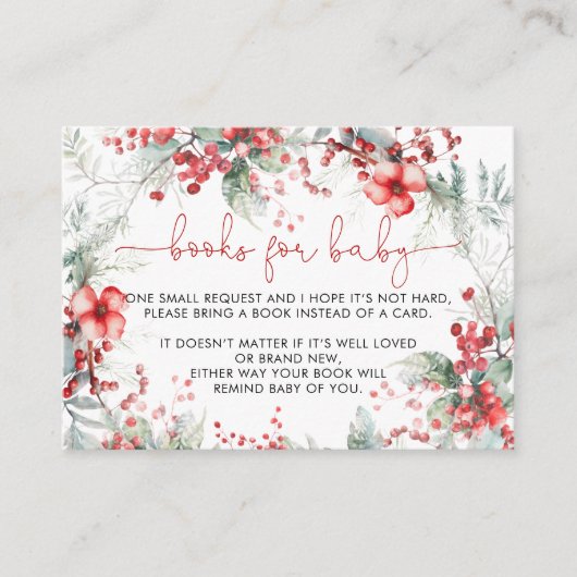 クリスマスベリーベビーシャワーベビー用ブック エンクロージャーカード