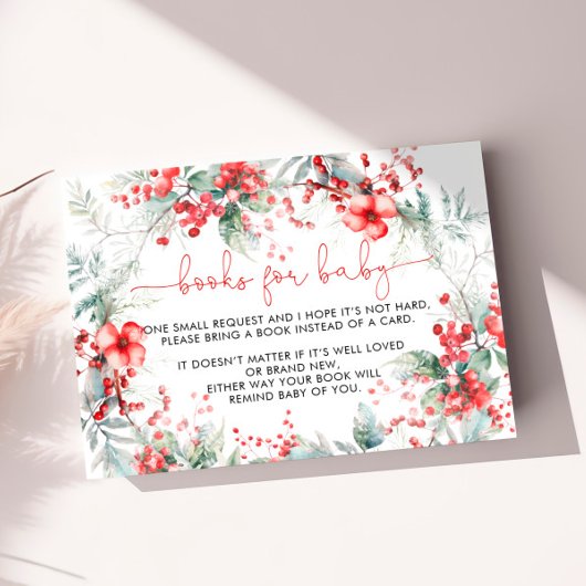 クリスマスベリーベビーシャワーベビー用ブック エンクロージャーカード