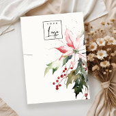 クリスマスベリーポインセチア葉ネックレスロゴ 名刺