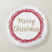 クリスマスベリーリースカスタム枕 ラウンドクッション (裏面)
