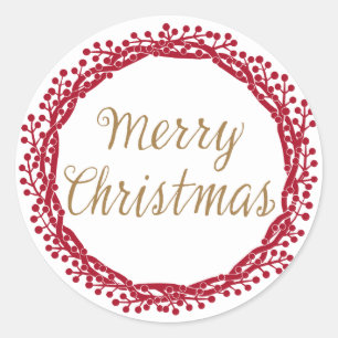 クリスマスベリーリースシール ラウンドシール