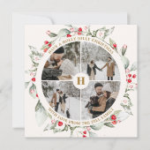 クリスマスベリーリースフォトコラージュ シーズンカード (正面)