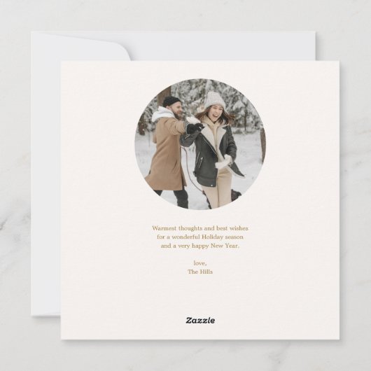 クリスマスベリーリースフォトコラージュ シーズンカード (裏面)