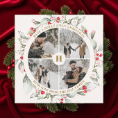 クリスマスベリーリースフォトコラージュ シーズンカード