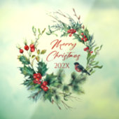 クリスマスベリーリースブルフィンチ、文字 ウィンドウサイン (シート3)