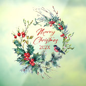 クリスマスベリーリースブルフィンチ、文字 ウィンドウサイン (シート3)