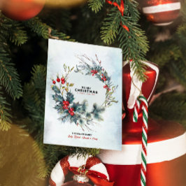 クリスマスベリーリースメリークリスマス文字盤 招待状