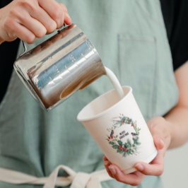 クリスマスベリーリースメリークリスマス文字盤 紙コップ