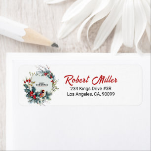 クリスマスベリーリースレッドロビン ラベル