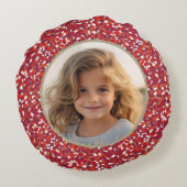 クリスマスベリーリース両面写真 ラウンドクッション (裏面)