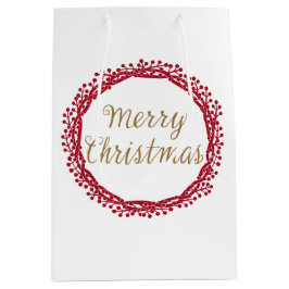クリスマスベリーリース抱き枕 ミディアムペーパーバッグ