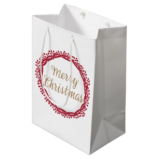 クリスマスベリーリース抱き枕 ミディアムペーパーバッグ (正面アングル)