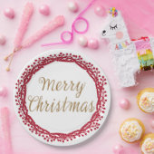 クリスマスベリーリース紙プレート ペーパープレート (パーティー)