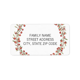 クリスマスベリーリース |差出人住所ラベル ラベル