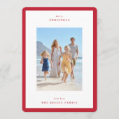 クリスマスベリーレッドモダンフレーム3写真 シーズンカード (正面)