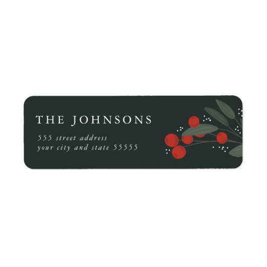 クリスマスベリー差出人住所 ラベル (正面)