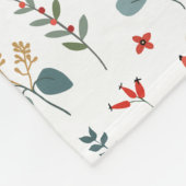 クリスマスベリー植物学パーソナライズされたフローラ フリースブランケット (角)