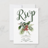 クリスマスベリー結婚&パイン 出欠カード (正面)