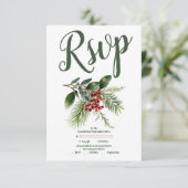 クリスマスベリー結婚&パイン 出欠カード (スタンド正面)