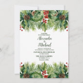 クリスマスベリー結婚&パイン 招待状 (正面)