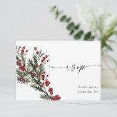 クリスマスベリー&パインと食事RSVP 出欠カード (スタンド正面)