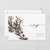 クリスマスベリー&パインと食事RSVP 出欠カード (正面/裏面)