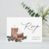 クリスマスベリー&パインと食事RSVP 2 出欠カード (スタンド正面)